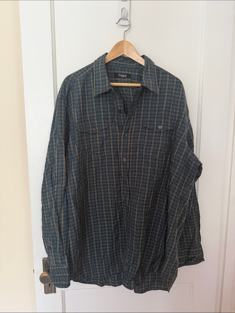 Threads Plaid button-down shirt- size XL